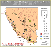 RecentEqs in CA/NV