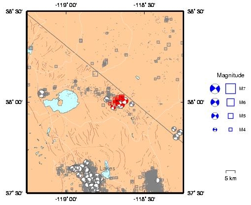 Map of seismicity near Adode Hill
