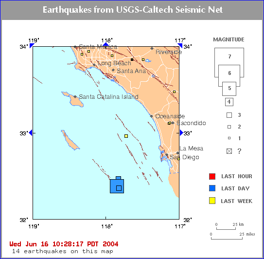 Cisn 2004 M5 3 Earthquake South Of Coronado Ca