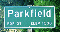 Parkfield sign