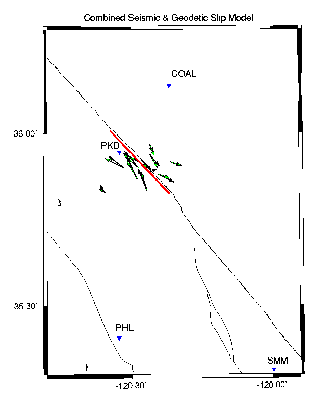 map of GPS vectors